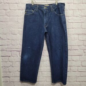 Diamond Gusset Denim Jeans Mens 36x28 Relaxed‎ Fit USA Made Workwear Utility